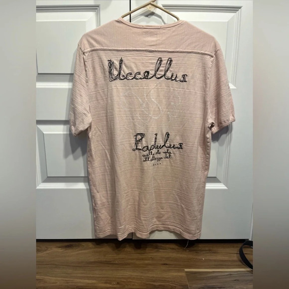 RA-RE Rag Recycle T-shirt Pink With Writing Size Large Art To Wear Men’s Shirt - Picture 1 of 12